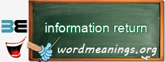 WordMeaning blackboard for information return